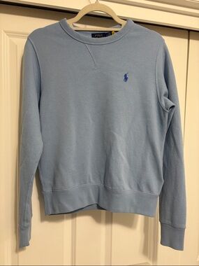Ralph Lauren Light Blue Pullover Sweatshirt Navy Label great condition vintage